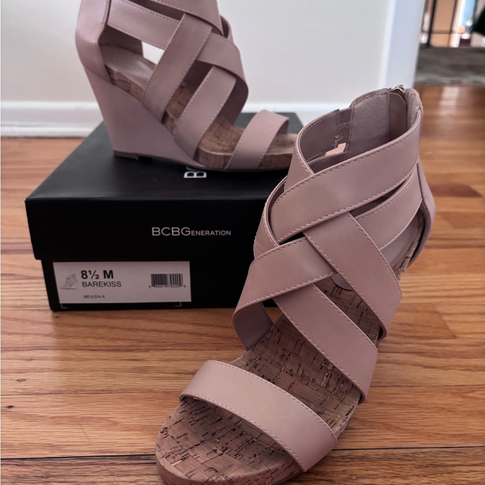 BCBGeneration Blush Wedge Sandals
